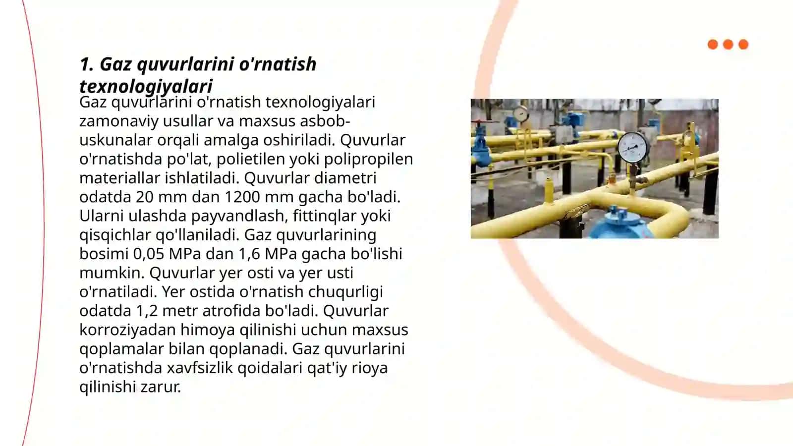 Yer osti va yer usti gaz quvurlari 3