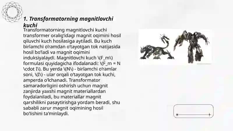 Transformatorlarda magnitlovchi kuchlar tenglamasi 3