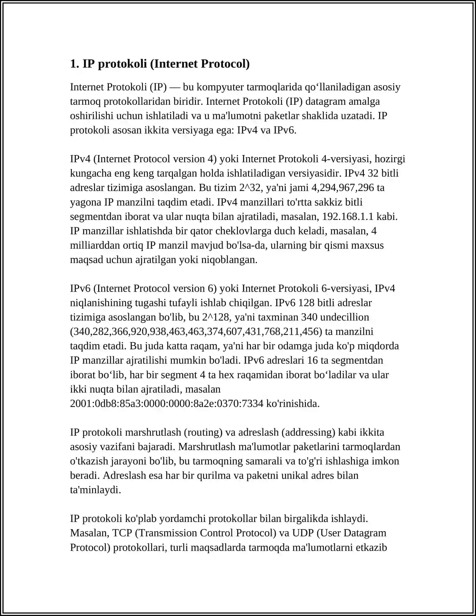 INTERNET PROTOKOLLARI 3