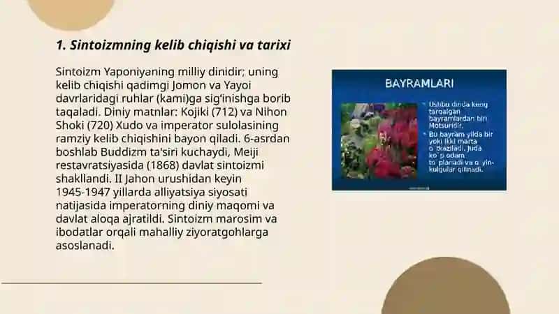 Sintoizm dini haqida 3