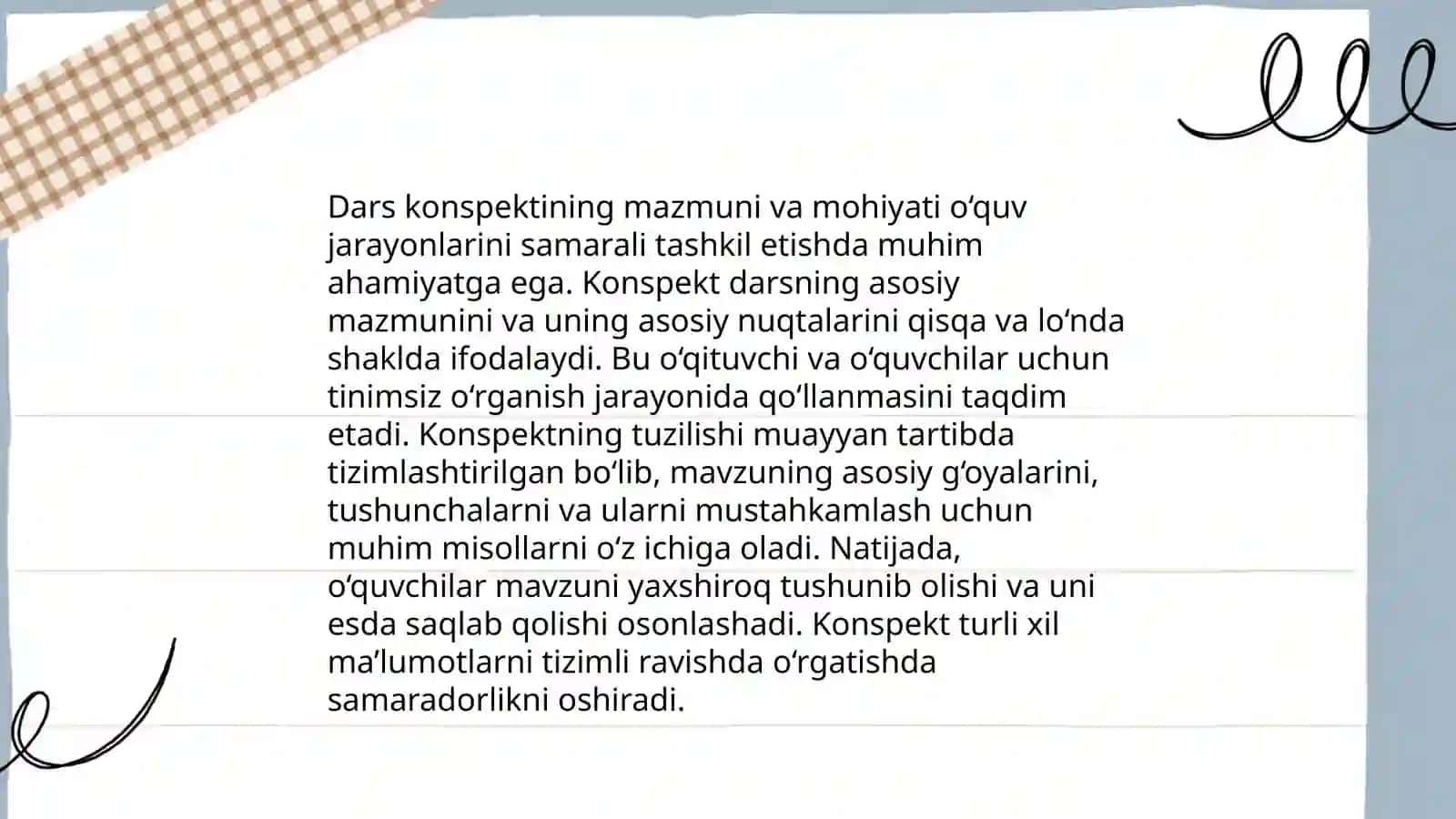 Dars konspektini tuzish metodikasi 3