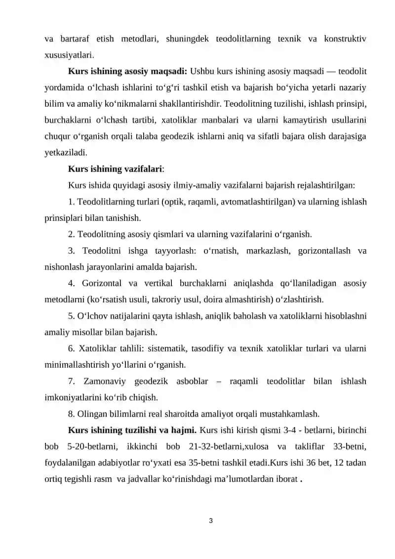 Teodolit bilan olchash ishlarini amalga oshirish 3