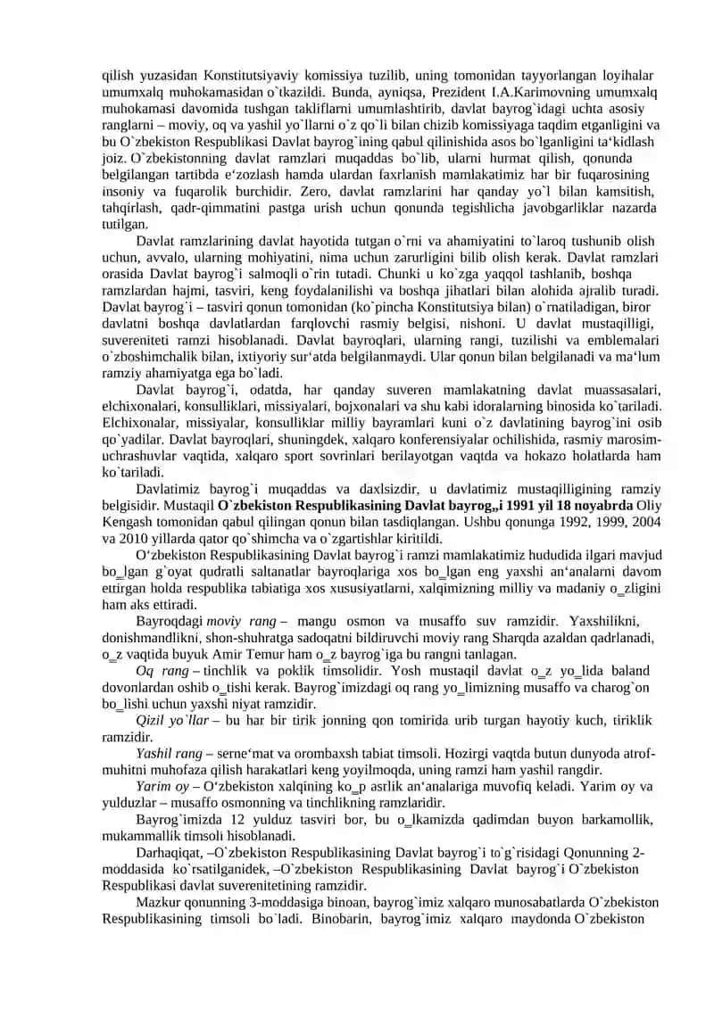 O`ZBEKISTON TANLAGAN MUSTAQIL RIVOJLANISH YO`LI VA UNING AHAMIYATI 3