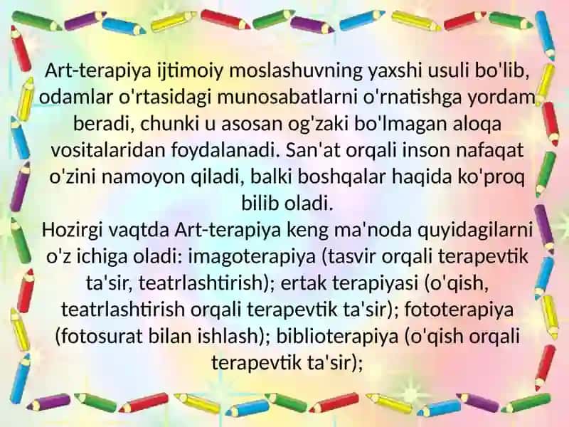 ART - TERAPIYA ORQALI BOLALARDAGI PSIXOLOGIK MUOMMOLARNI ANIQLASH 3
