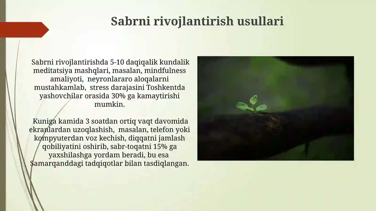 Chidamlilikni tarbiyalash 3