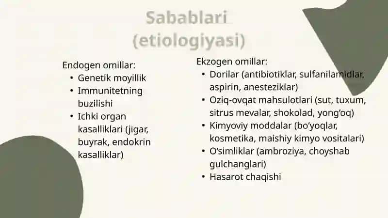 Allergodermatitlar 3