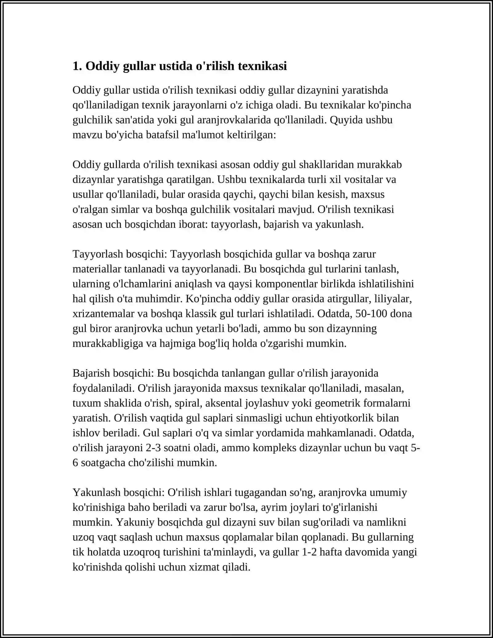 ODDIY MURAKKAB YIRIK VA MAYDA GULLI ORILISHLAR 3
