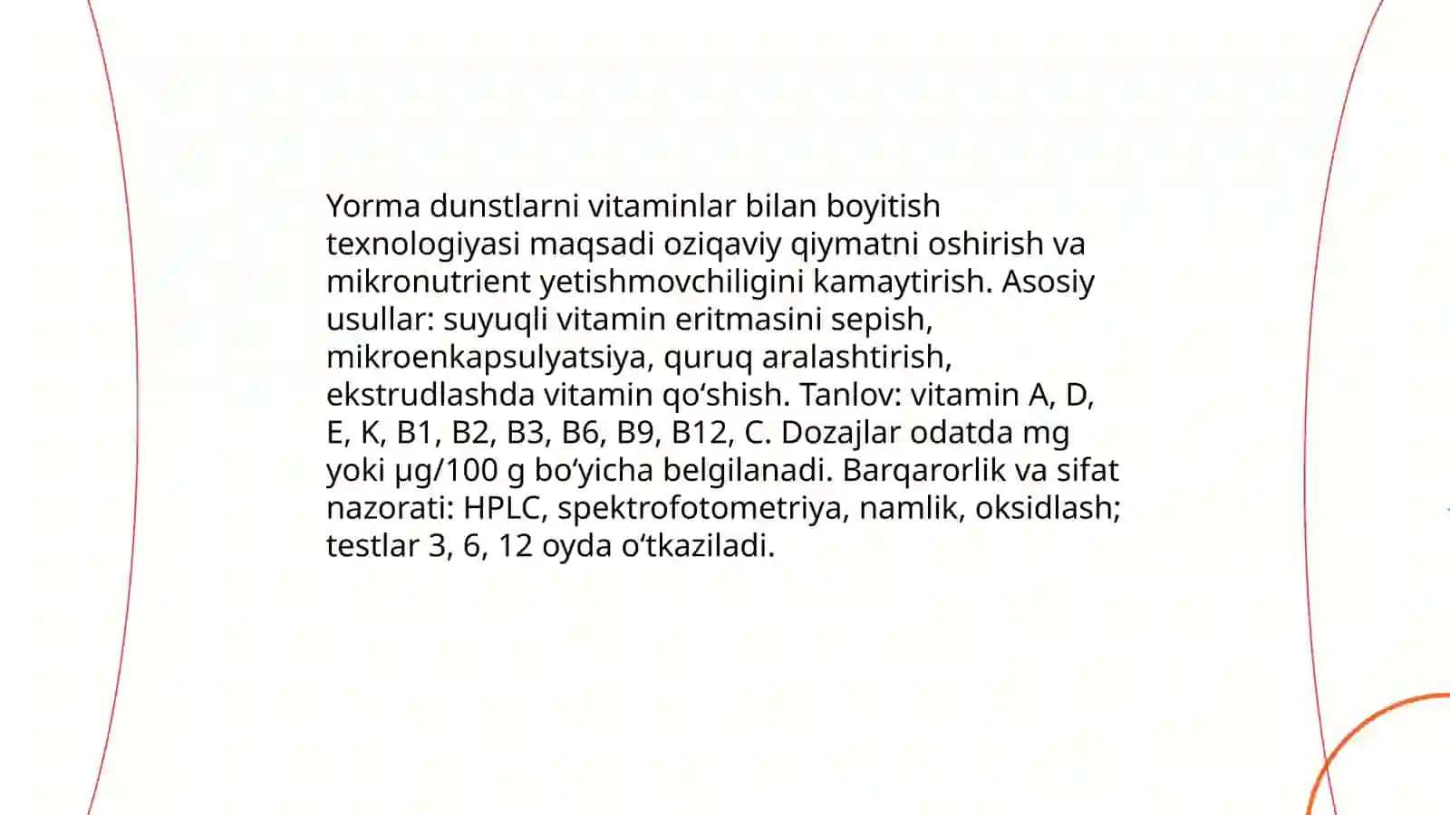 Yorma dunstlarni vitaminlar bilan boyitish texnologiyasi 3