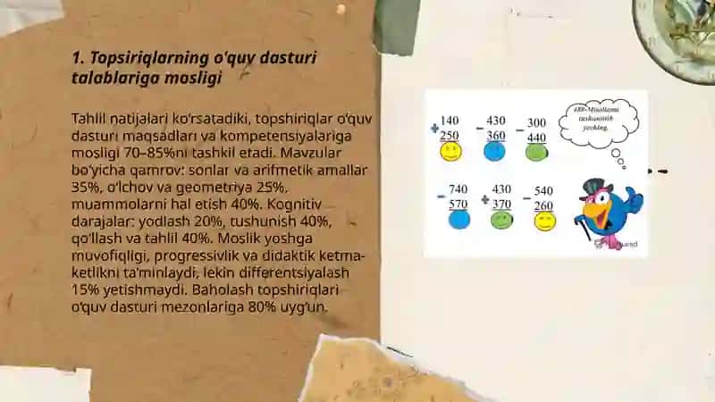 Uchinchi sinf matematika darsligi topshiriqlarini tahlil qilish 3