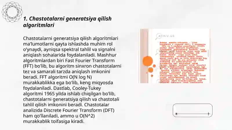Chastotalarni generatsiya qilish va filtrlash 3