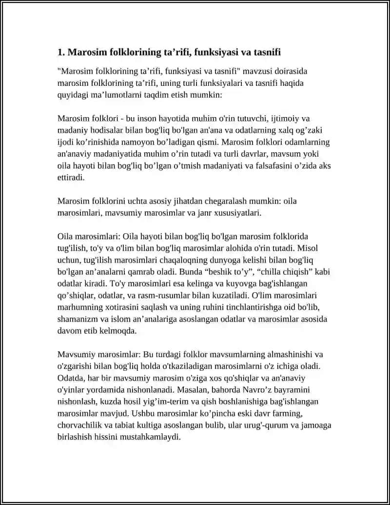 21. MAROSIM FOLKLORI. OILAVIY VA MAVSUMIY MAROSIMLAR, JANR XUSUSIYATLARI 3