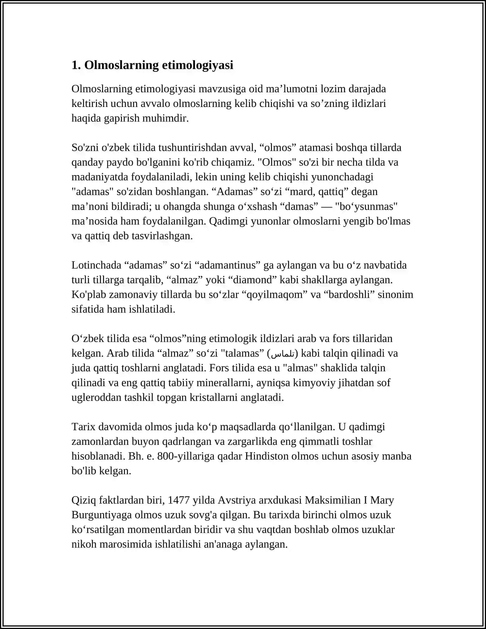 OLMOSHLARGA OID NAZARIY QARASHLAR TAHLILI 3