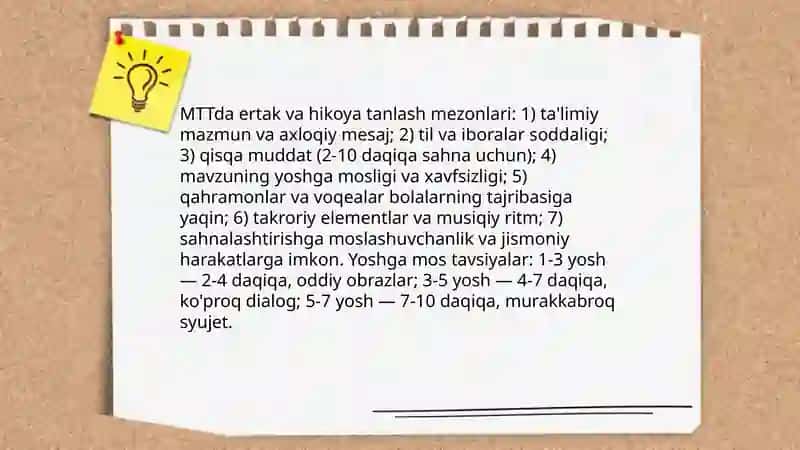 MTTda turli ertak va hikoyalarni sahnalashtirishga òrgatish 3
