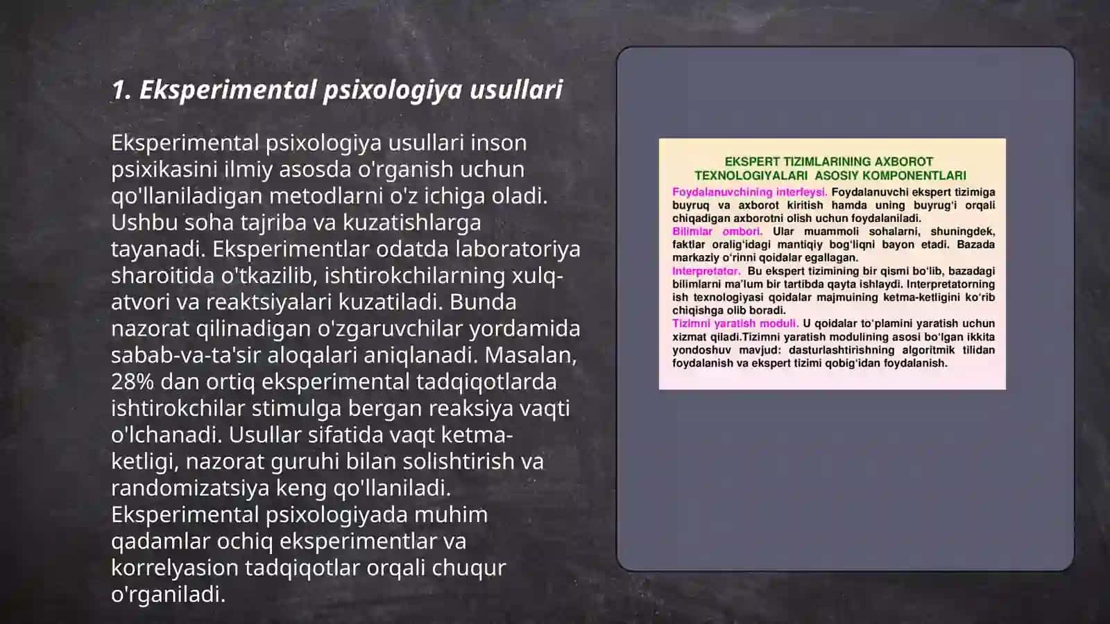 Zamonaviy psixologiya tarmoqlarida tadqiqot metodlarini qo'llanishi 3