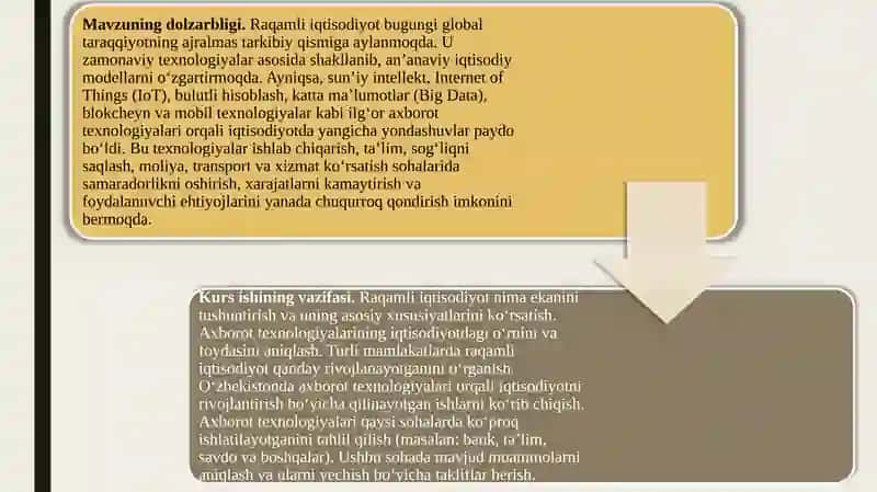 Raqamli iqtisodiyotda axborot texnologiyalarning o’rni va ahamiyati 3
