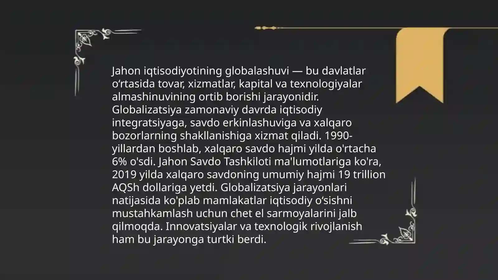 Jahon iqtisodiyoti globalashuvining milliy xo'jalik tizimlariga ta'siri 3