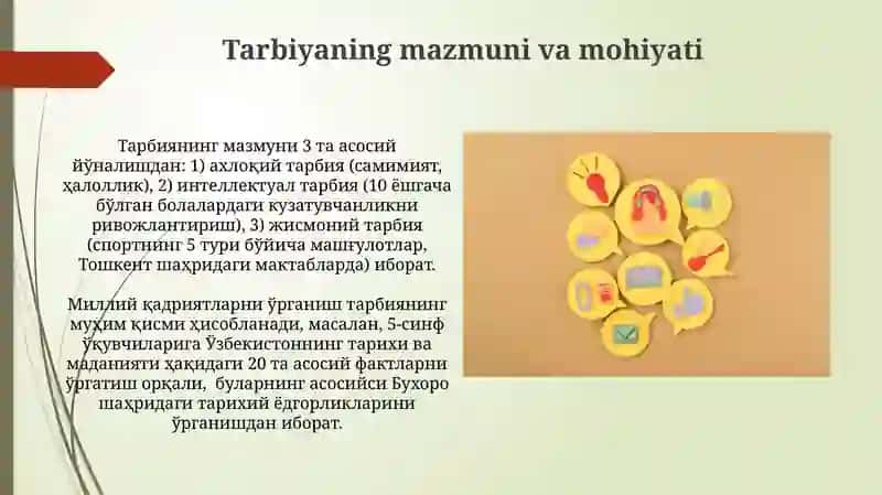 Tarbiya fanini o‘qitish mazmuni 3