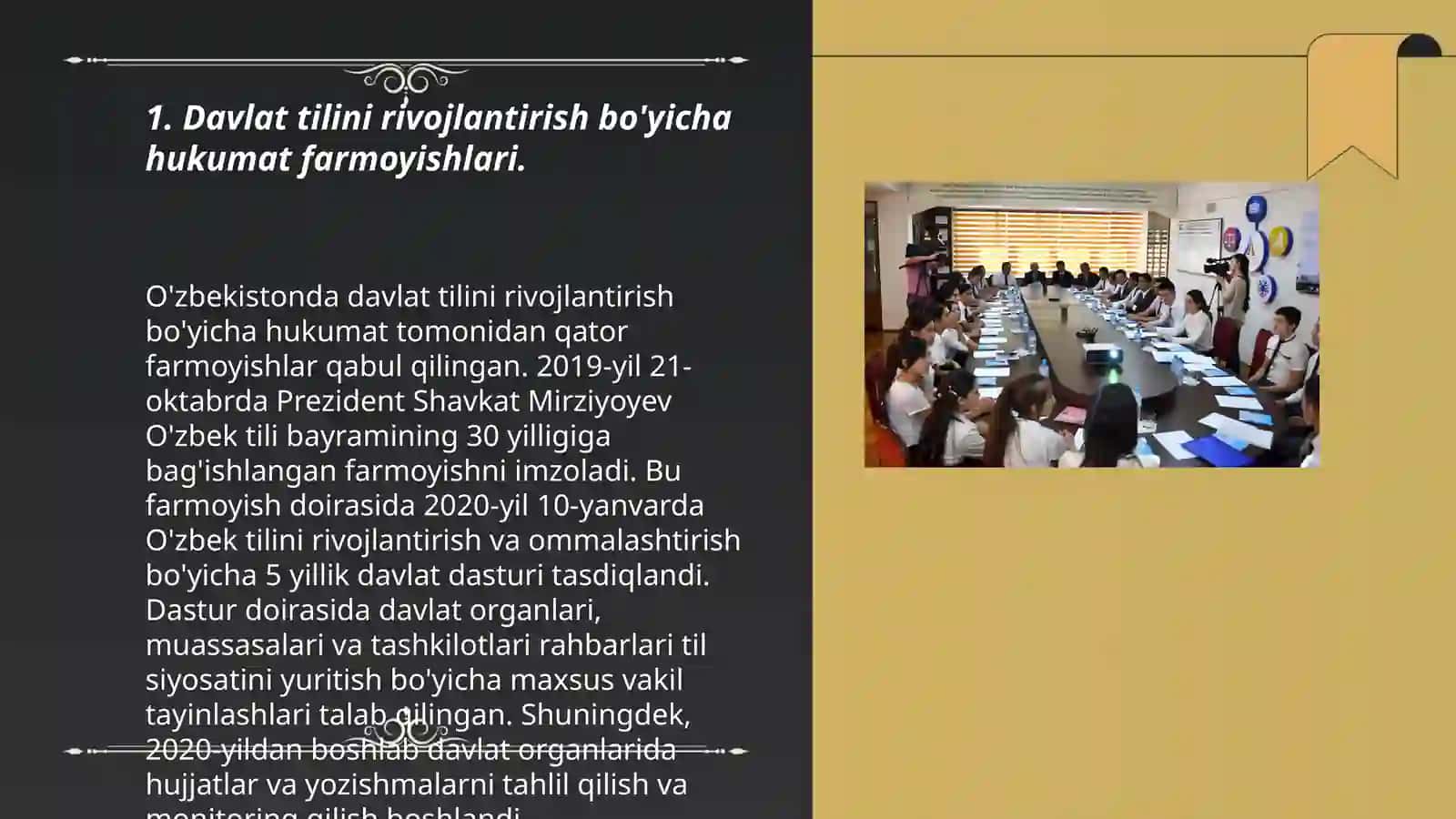 Manaviyat va davlat tili rivojlantirish masalalari (Farmoyish hujjatlari) 3