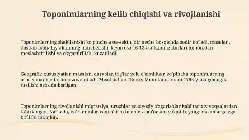 Shimoliy Amerika toponimlari 3