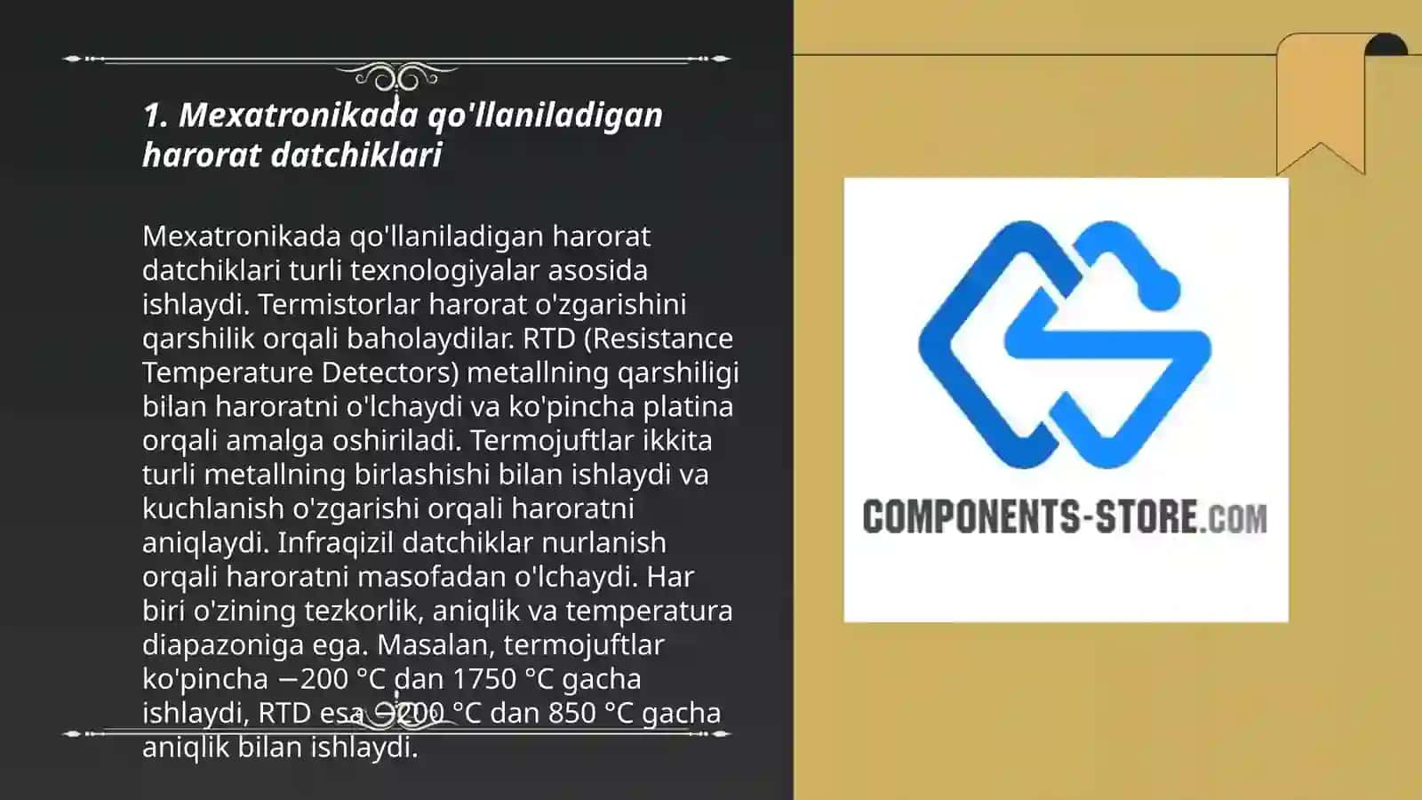 Mexatronikada qo'llaniladigan harorat datchiklari 3