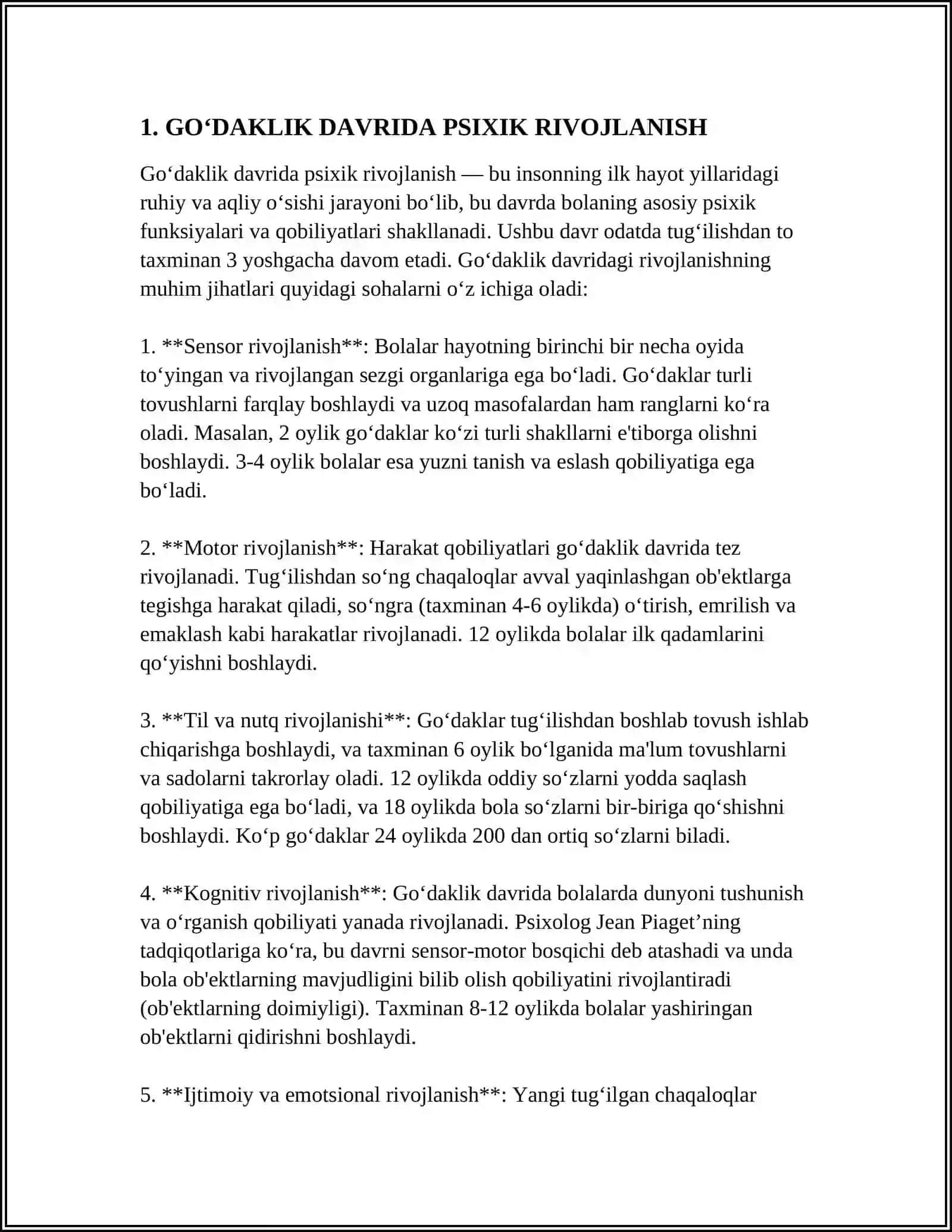 Go‘daklik davrida psixik rivojlanish 3