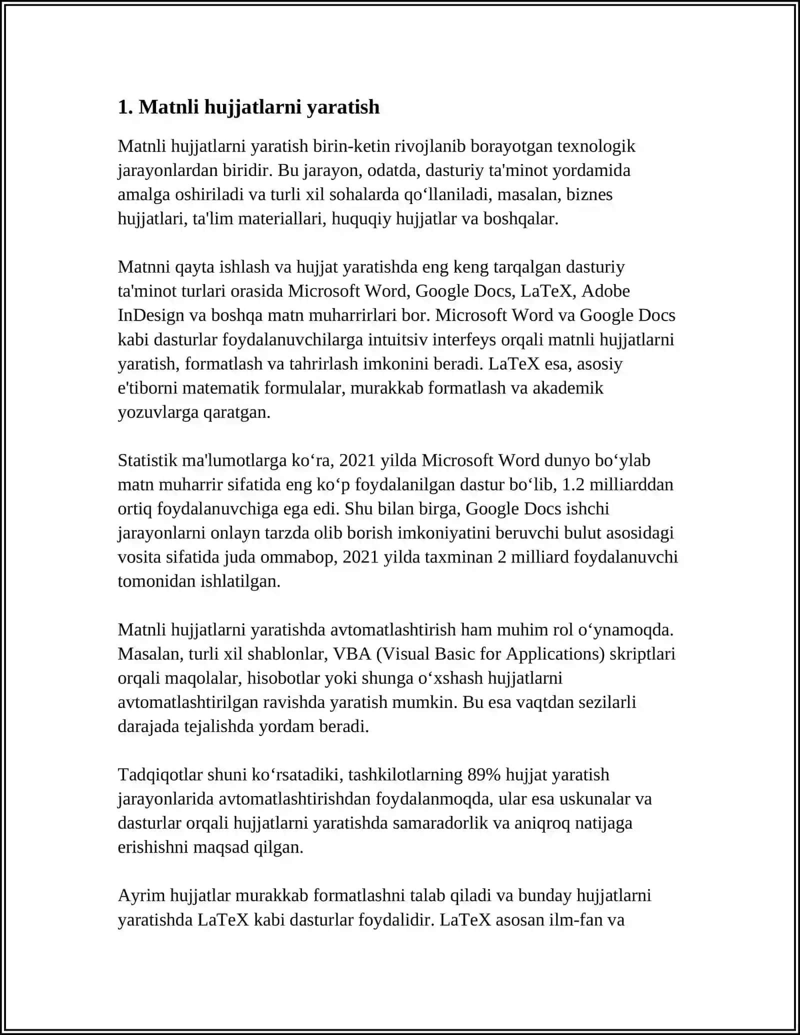 WORD MATN TAHIRLAGICHIDA MALUMOTLARNI KIRITISH VA OZGARTIRISH 3