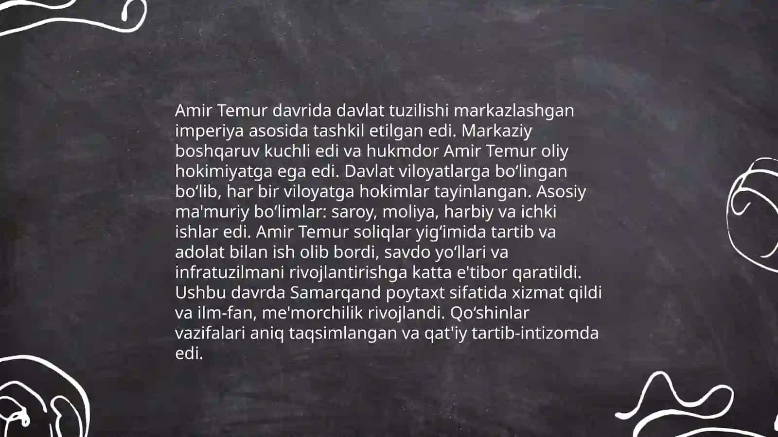 Amir temur va temuriylar davrida davlatchilik siyoyasati 3