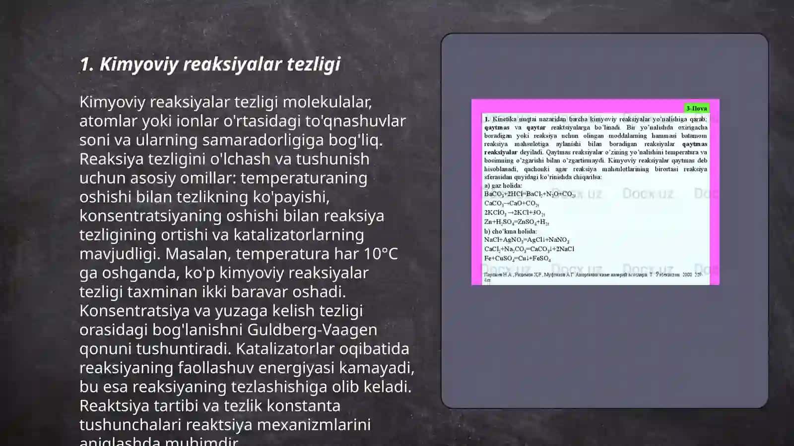 Kimyoviy kinetika va muvozanat 3