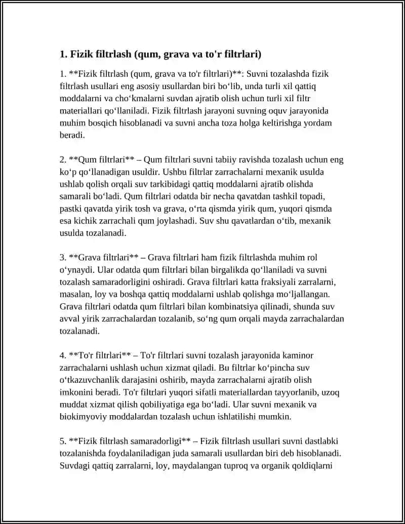 Fizik filtrlash (qum, grava va to'r filtrlari) 3