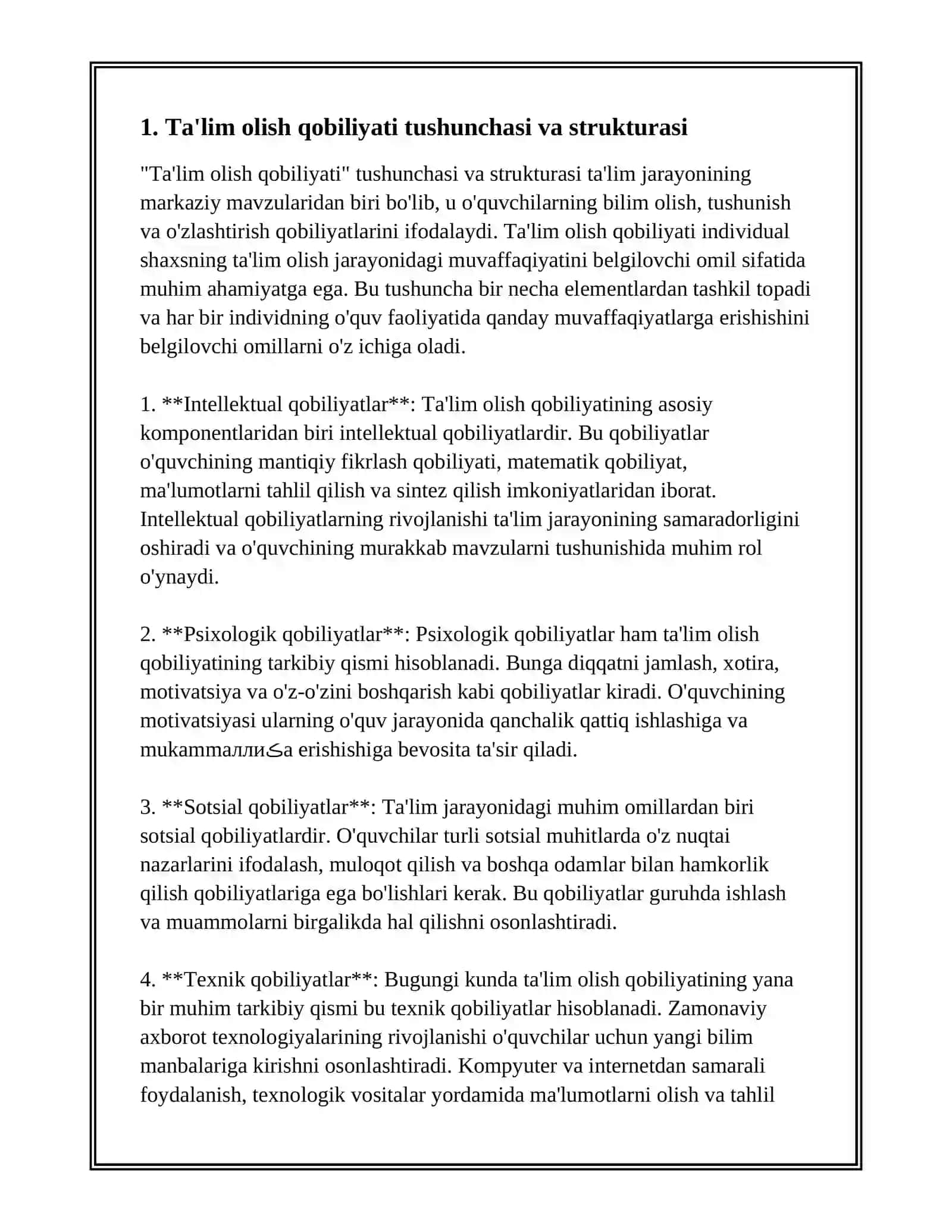 TA'LIM OLISH QOBILIYATI O'QUV FAOLIYATI SUBEKTLARINING XARAKTERISTIKASI SIFATIDA 3