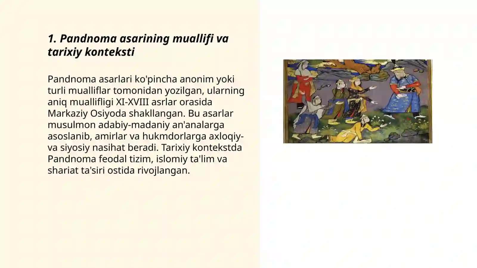 Pandnoma asari haqida 3