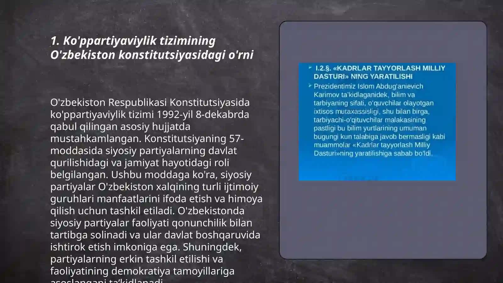 O'zbekistonda ko'ppartiyaviylik tizimining shakillanishi va uning ahamyati 3