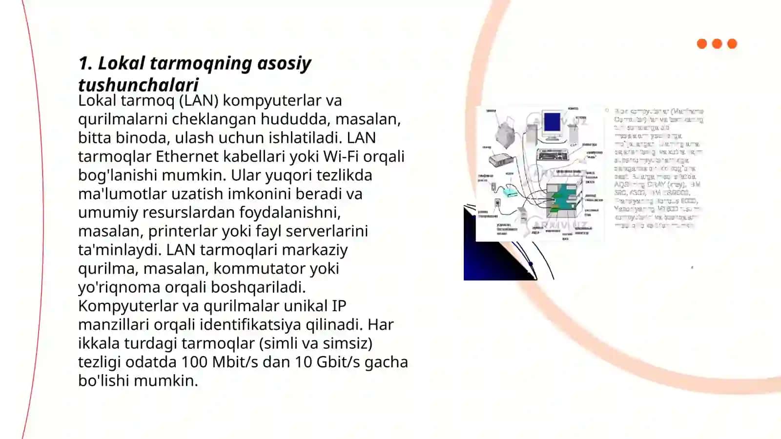Lokal tarmoq va uning turlari Zarifova Diyora 3