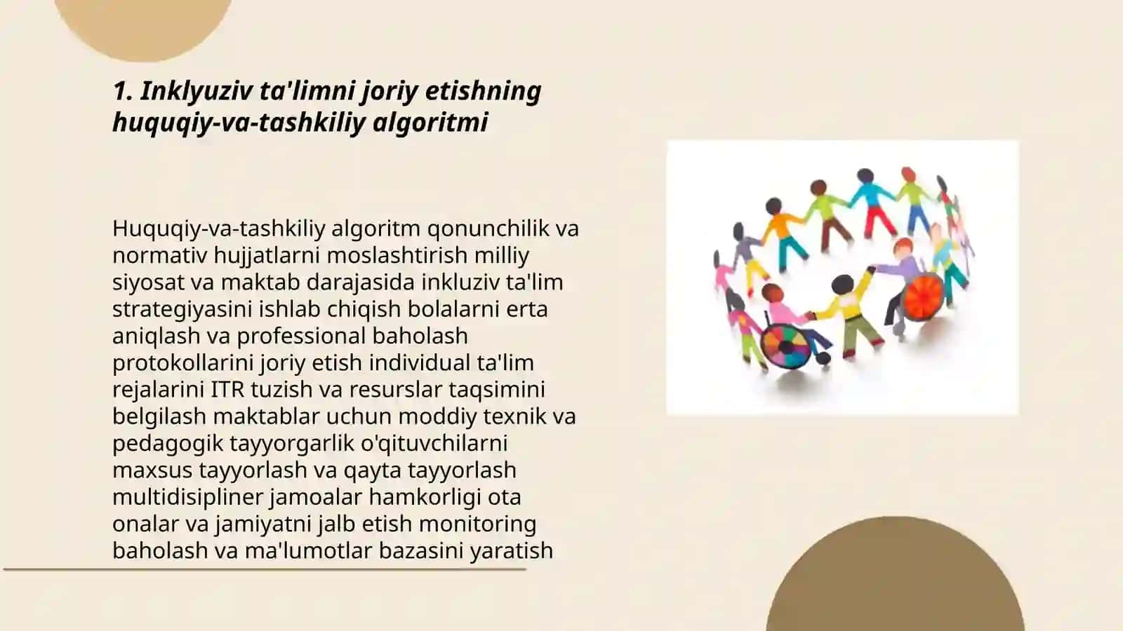 Inklyuziv ta'limni keng ta'limiy amaliyotga joriy etish algoritmlari 3