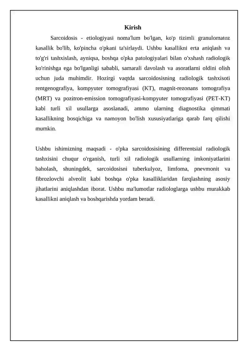 O‘pka sarkoidozini differensial nur tashxisi 3