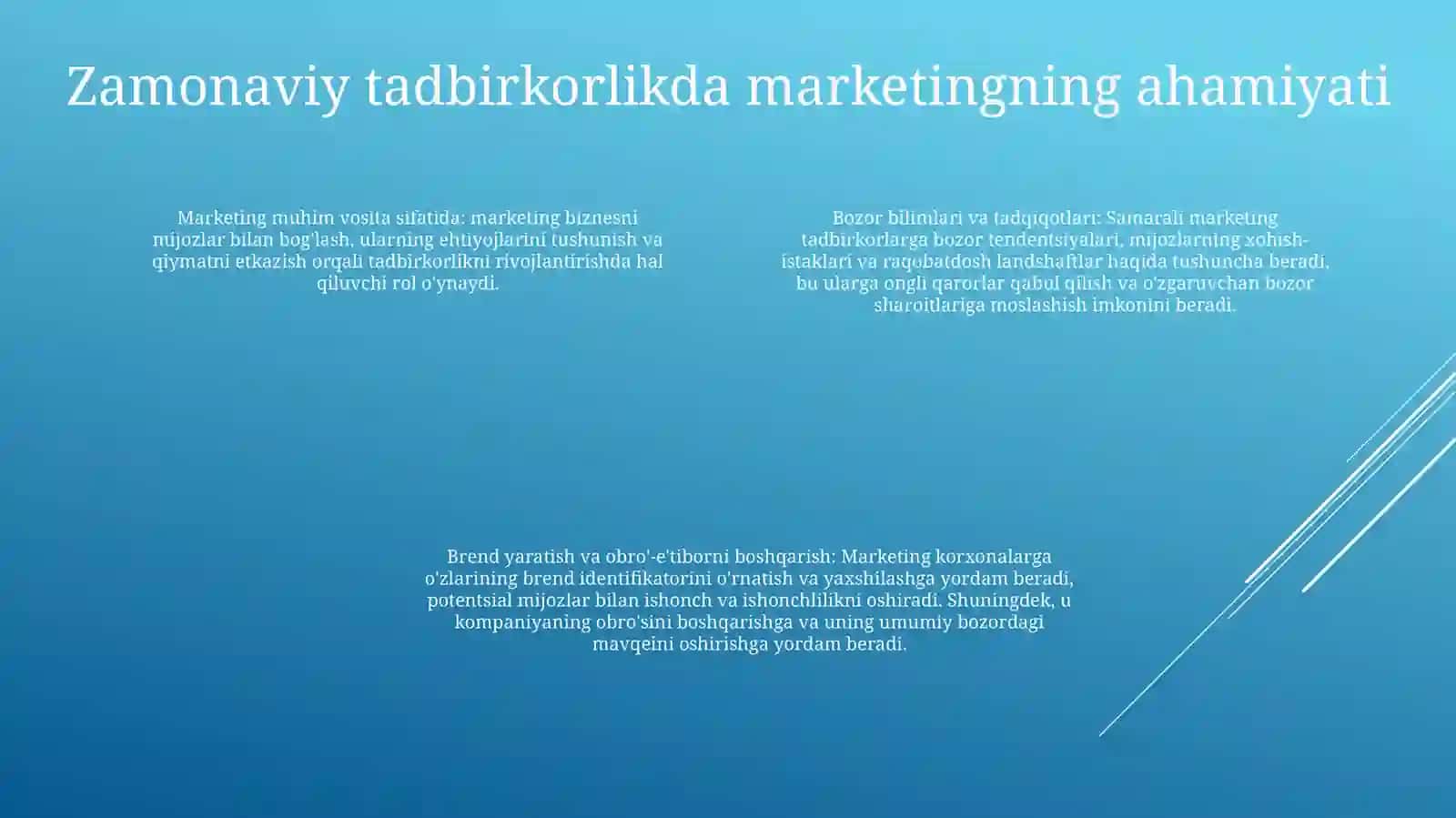 Marketing Zamonaviy Tadbirkorlikni Rivojlantirishni Asosiy Omili 3