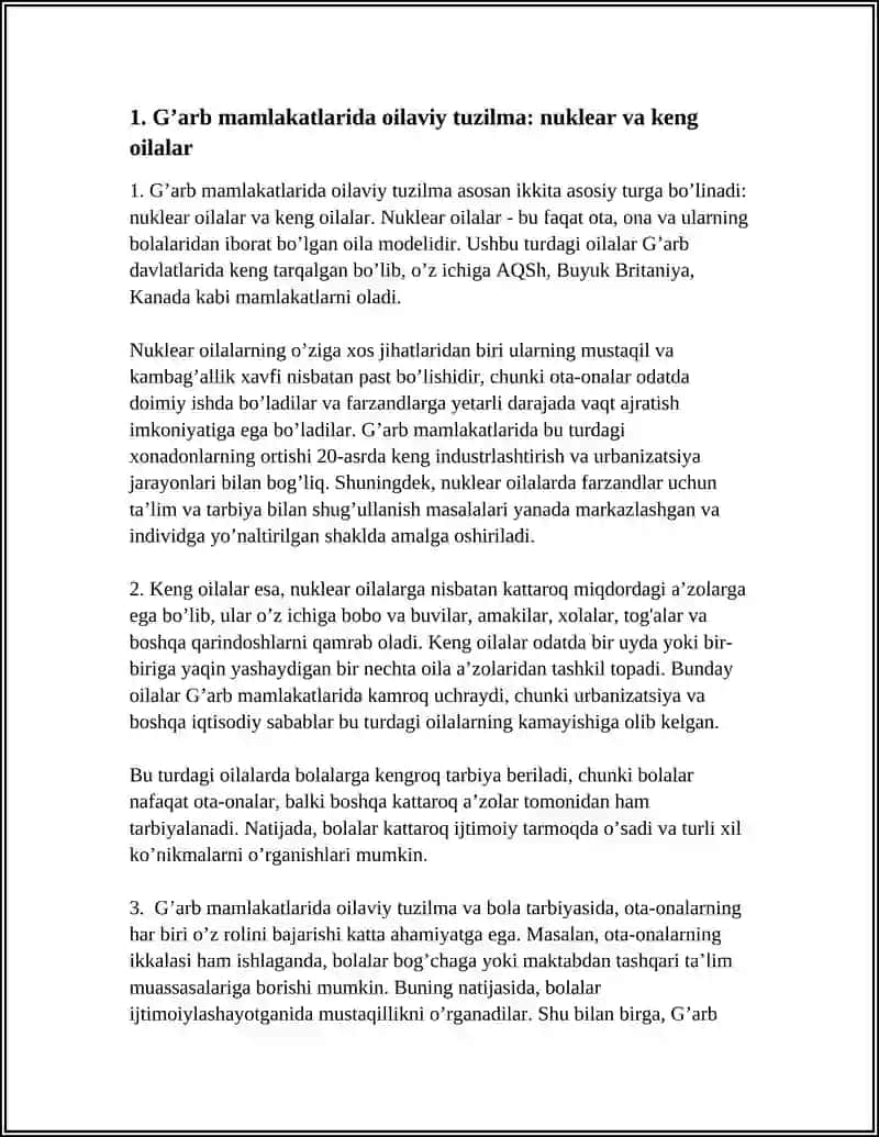 G’arb mamlakatlarida oilaviy tuzilma: nuklear va keng oilalar 3