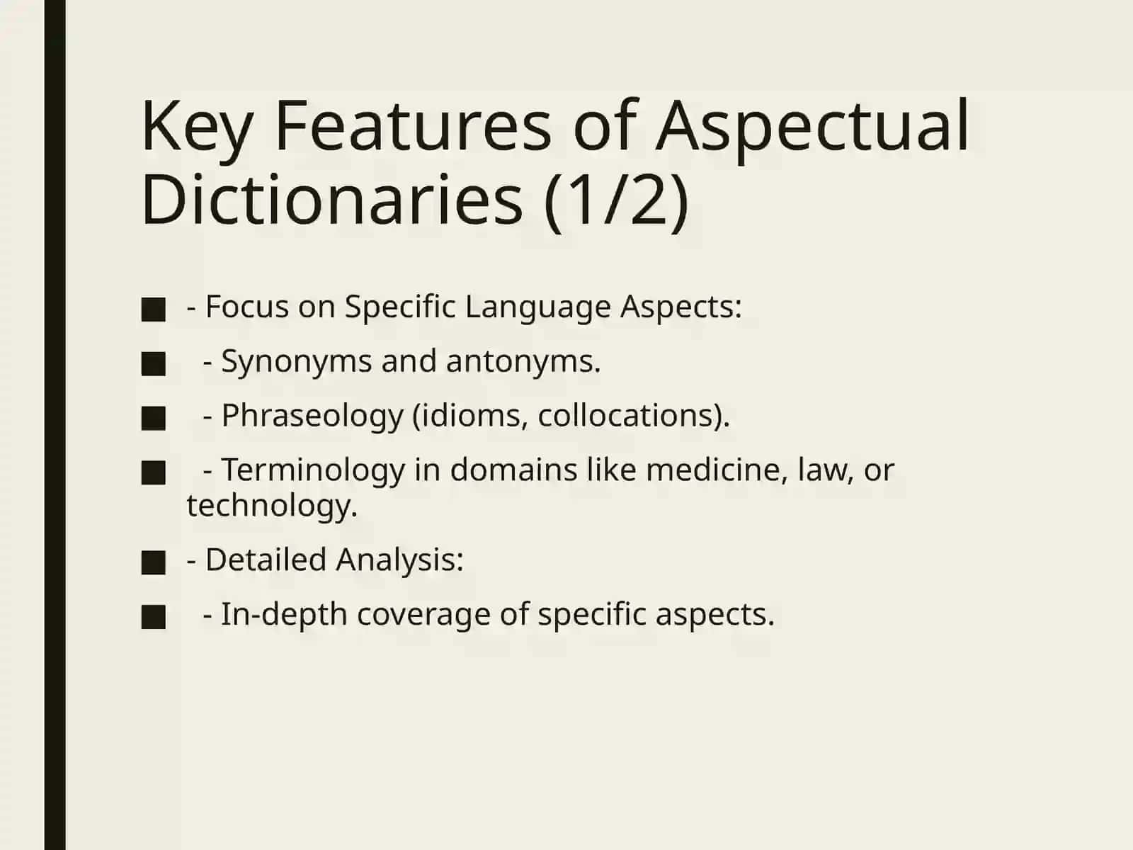 Aspectual Dictionaries 3