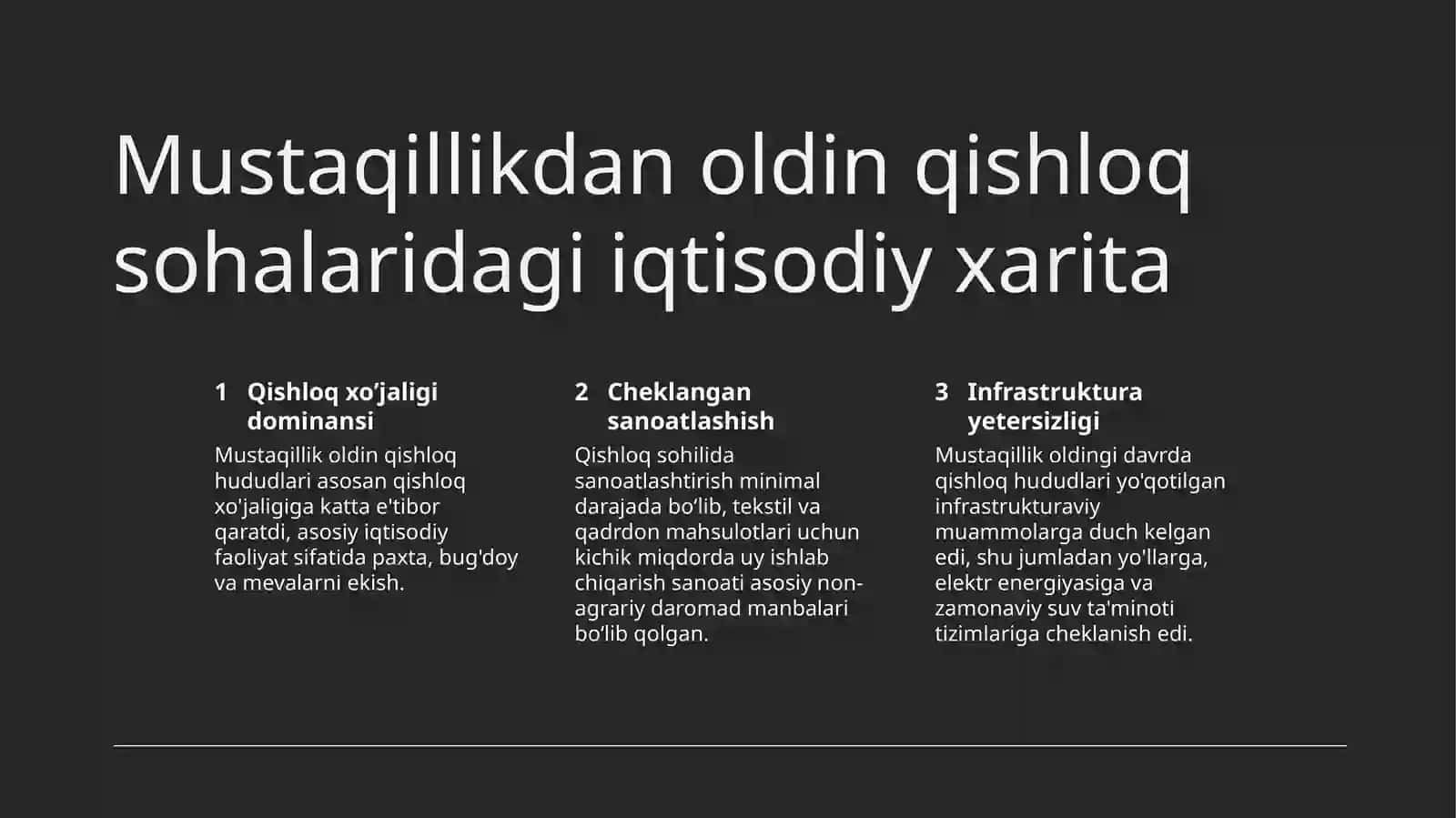 Qishloq xo’jaligi va sanoat sohasidagi o’zgarishlar 3