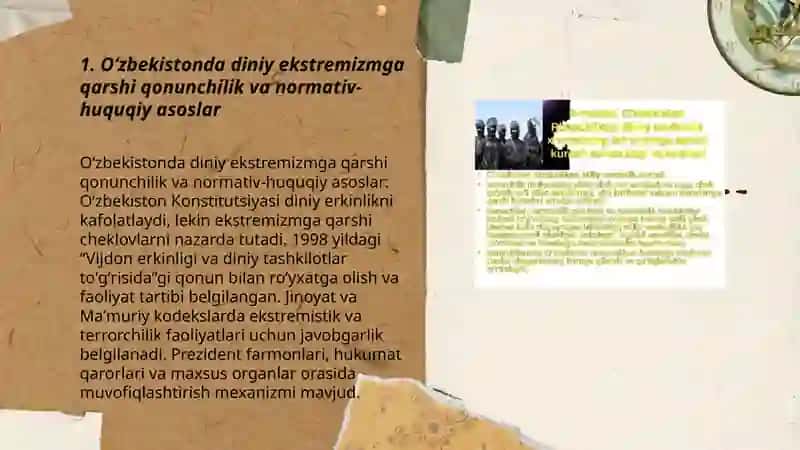 Diniy ekstremizm va terrorizmga qarshi kurash: Oʻzbekiston tajribasi 3