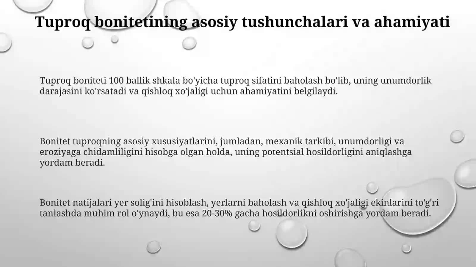Tuproqlar boniteti Tuproqlar muhofazasi 3