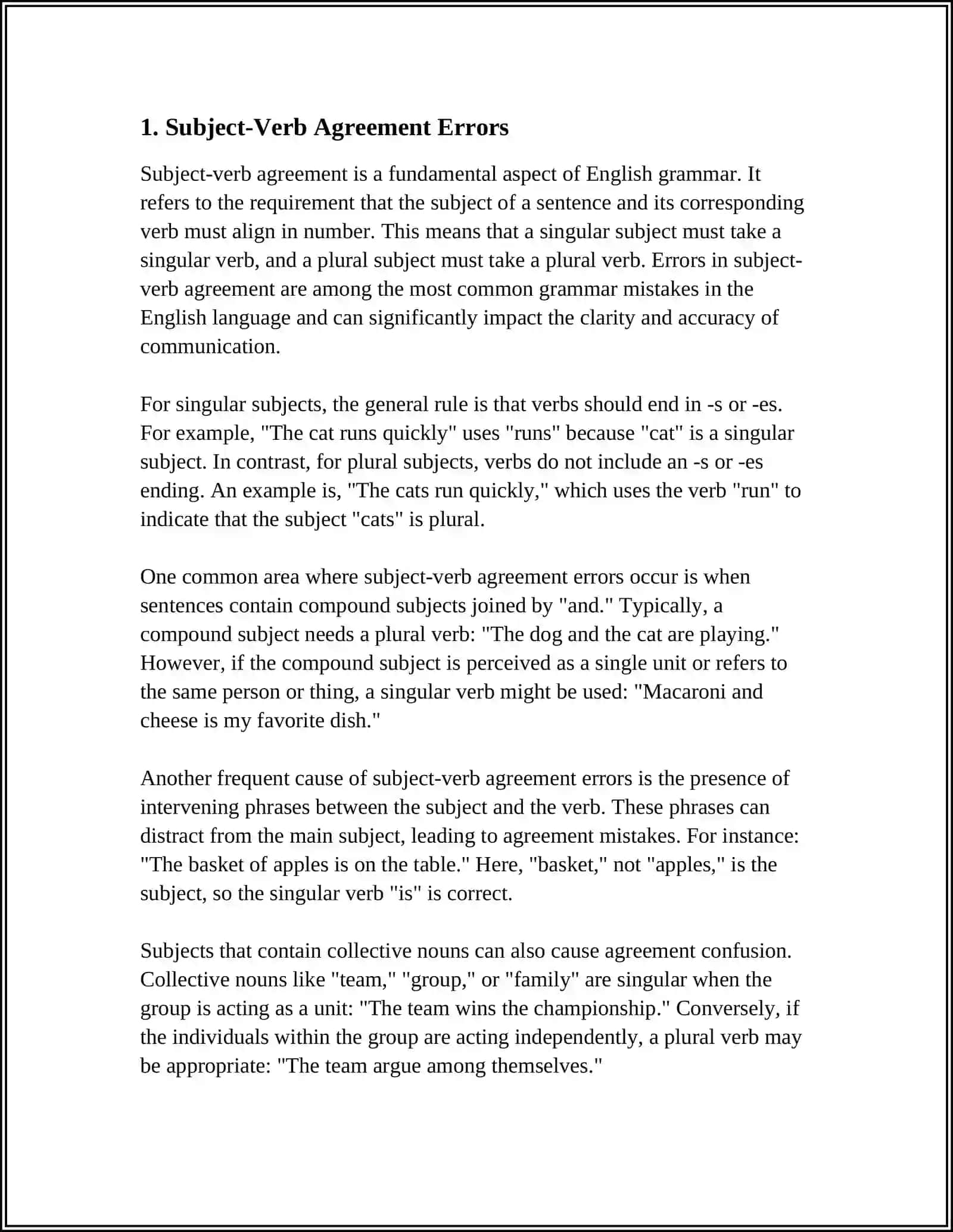 SUBJECT-VERB AGREEMENT ERRORS 3