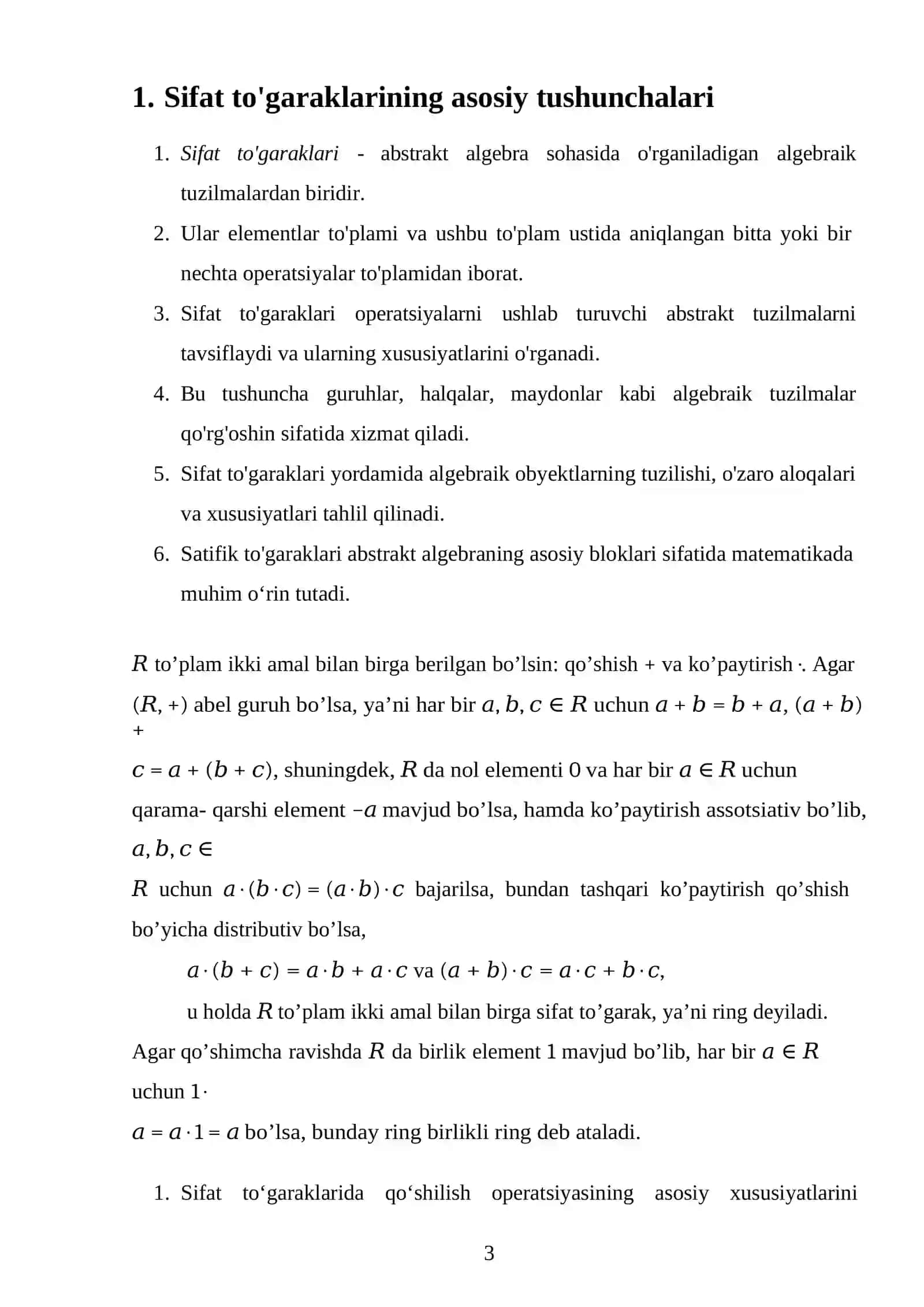 Sifat to'garaklari 3