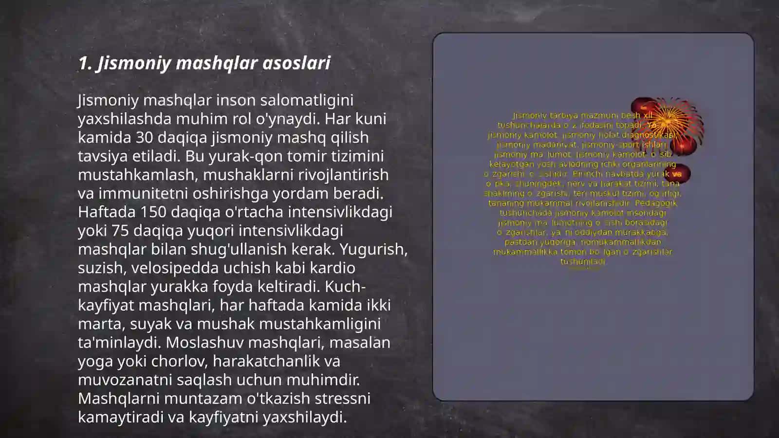 Jismoniy mashqlar tushunchasi 3