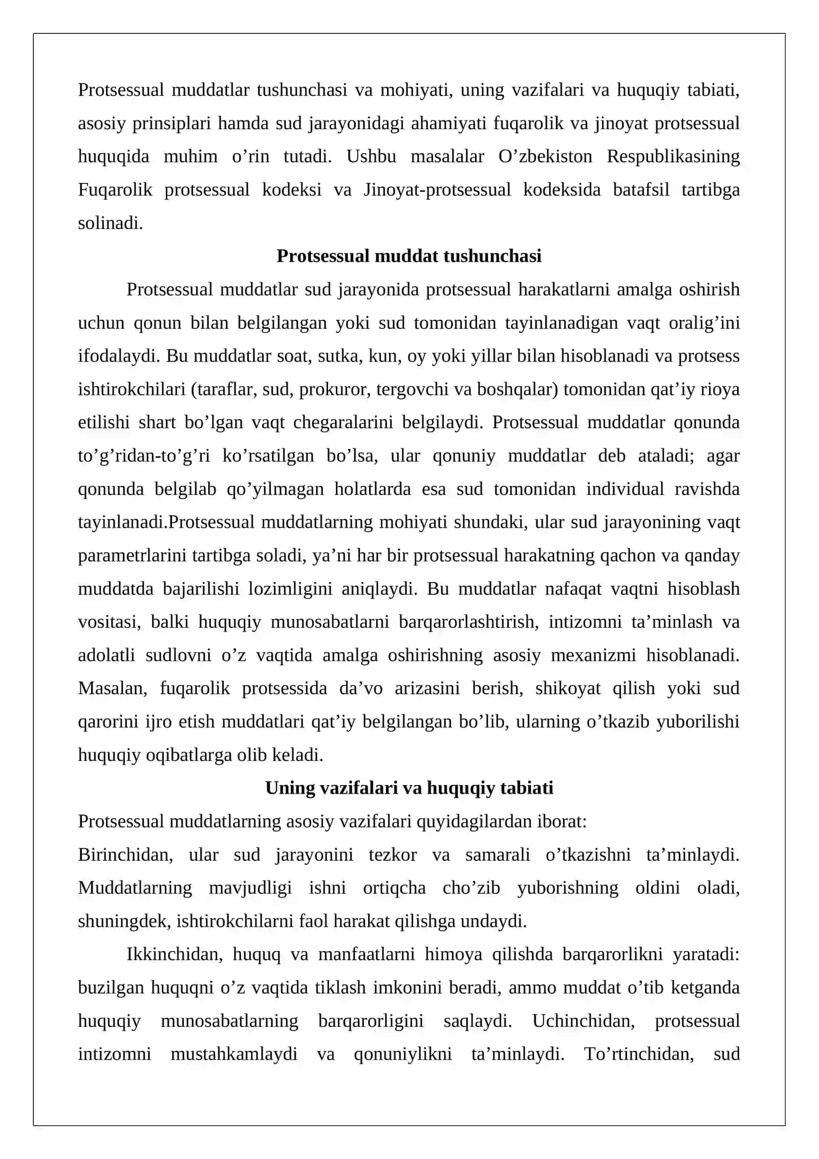 Protsessual muddatlar tushunchasi va turlari 3