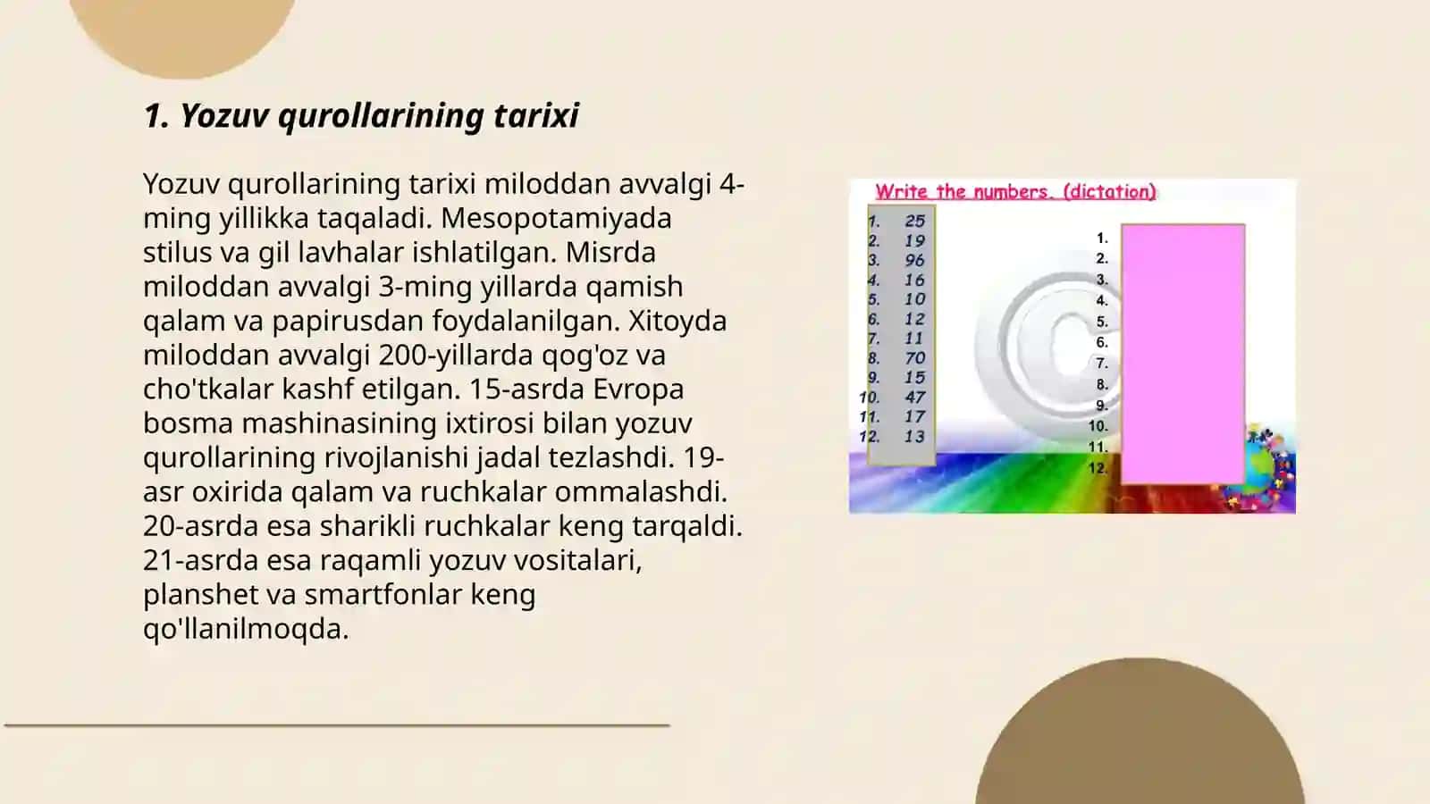Yozuv Qurollari va Materiallari Haqida Malumot 3