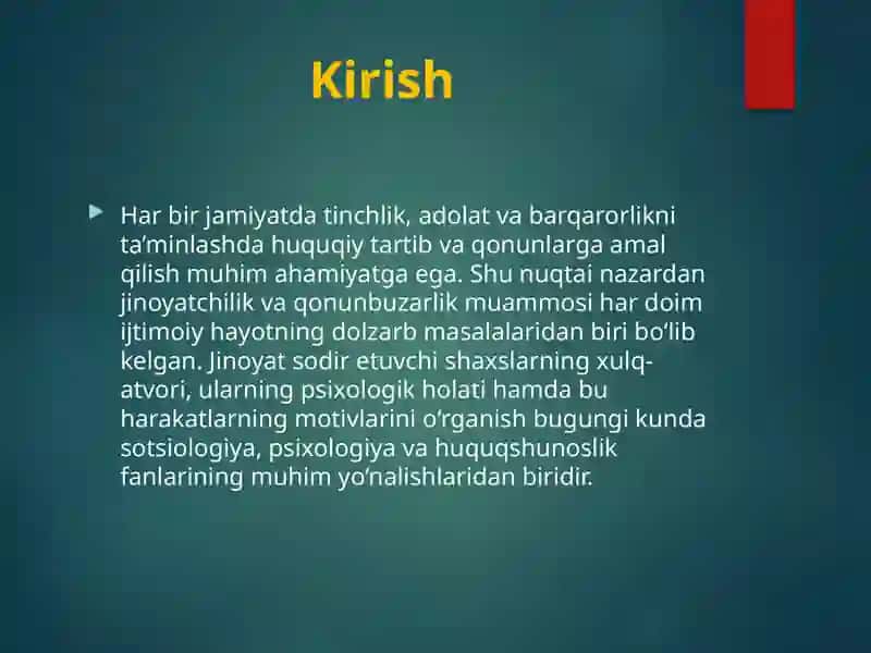 Jinoyatchilik va qonunbuzarlik xulqi va uning motivlari 3