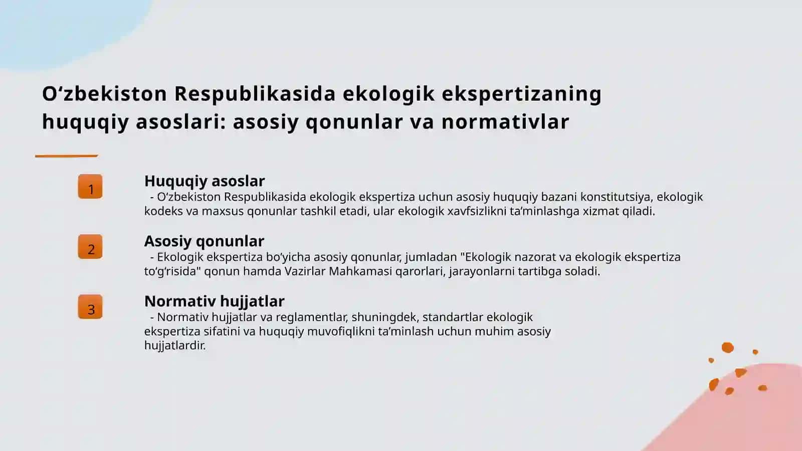 Özbekiston Respublikasida ekologik ekspertiza otkazishning huquqiy asoslari 3