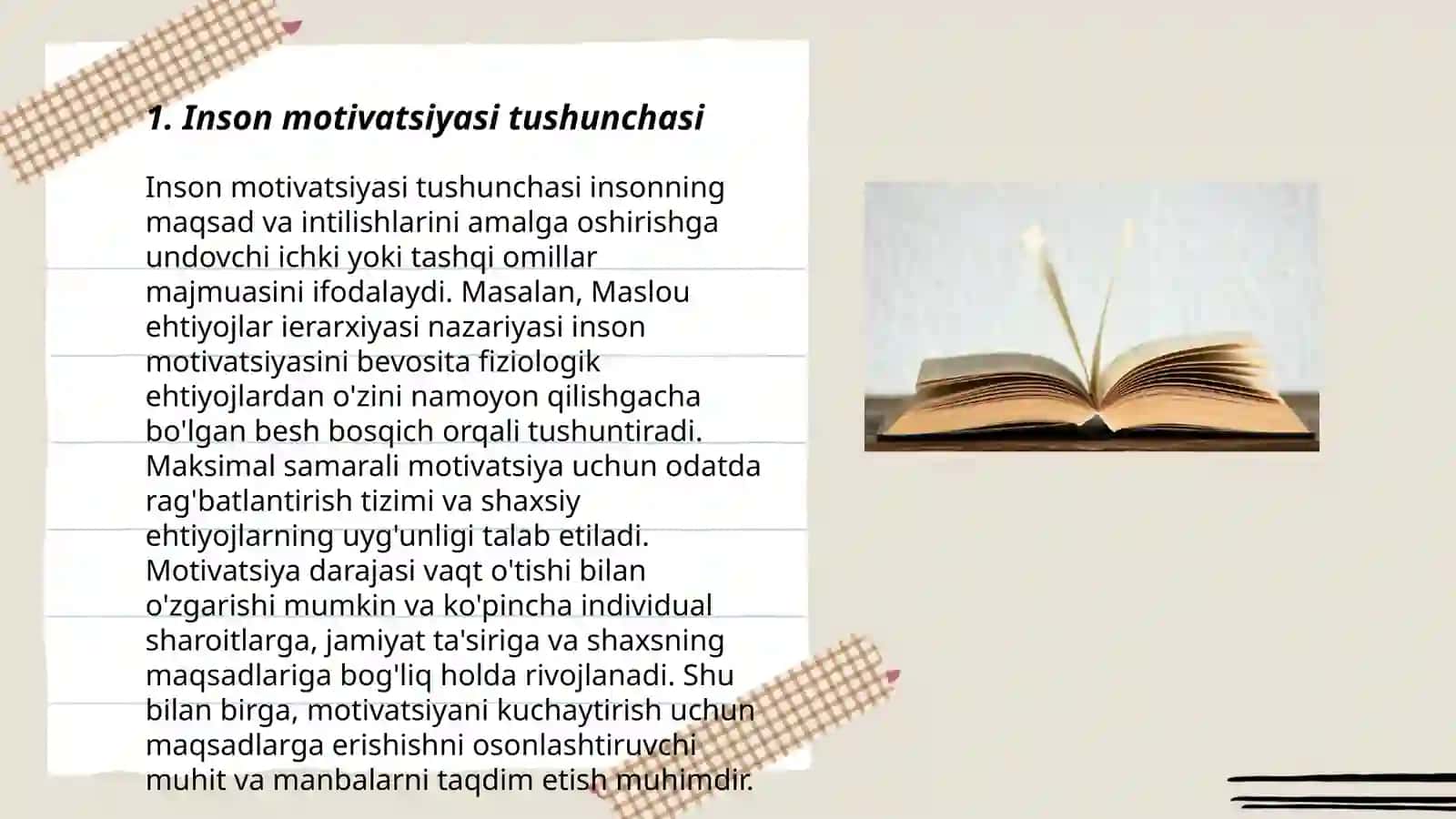 Inson motivatsiyasining vaziyatlilik va shaxslilik jabhalari 3