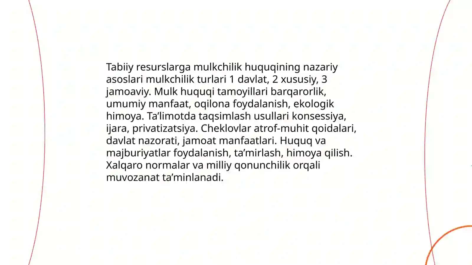 Tabiiy Resurslarga Mulkchilik Huquqi va Ekologik Konsepsiyalar 3